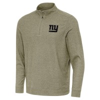 New York Giants Antigua Heather Olive Subtle Quarter-Zip Top