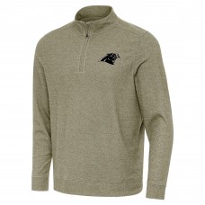 Carolina Panthers Antigua Heather Olive Subtle Quarter-Zip Top