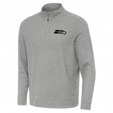 Seattle Seahawks Antigua Heather Gray Subtle Quarter-Zip Top