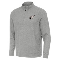 Arizona Cardinals Antigua Heather Gray Subtle Quarter-Zip Top