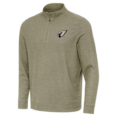 Arizona Cardinals Antigua Heather Olive Subtle Quarter-Zip Top