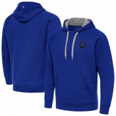 Indianapolis Colts Antigua Royal Brushed Carbon Victory Pullover Hoodie