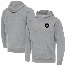 Las Vegas Raiders Antigua Heather Gray Brushed Carbon Victory Pullover Hoodie