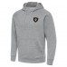 Las Vegas Raiders Antigua Heather Gray Brushed Carbon Victory Pullover Hoodie