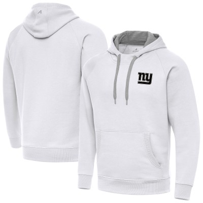 New York Giants Antigua White Brushed Carbon Victory Pullover Hoodie