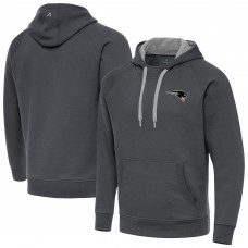 New England Patriots Antigua Charcoal Brushed Carbon Victory Pullover Hoodie