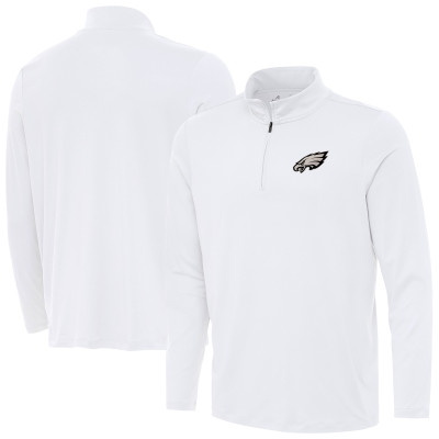 Philadelphia Eagles Antigua Reprocess Quarter-Zip Top - White