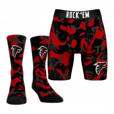 Atlanta Falcons Rock Em Socks Red Team Armor Underwear and Crew Socks Combo Pack
