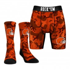 Cleveland Browns Rock Em Socks Orange Team Armor Underwear and Crew Socks Combo Pack