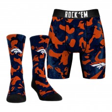 Denver Broncos Rock Em Socks Orange Team Armor Underwear and Crew Socks Combo Pack