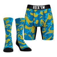 Los Angeles Chargers Rock Em Socks Powder Blue Team Armor Underwear and Crew Socks Combo Pack