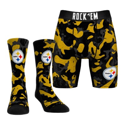 Носки и трусы Pittsburgh Steelers Rock Em Socks Team Armor Underwear and Crew - Black