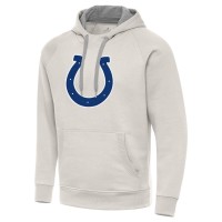 Indianapolis Colts Antigua Cream Victory Raglan Pullover Hoodie