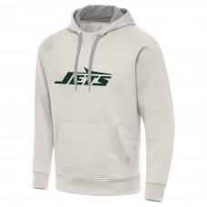 New York Jets Antigua Cream Victory Raglan Pullover Hoodie New York Jets Antigua Cream Victory Raglan Pullover Hoodie