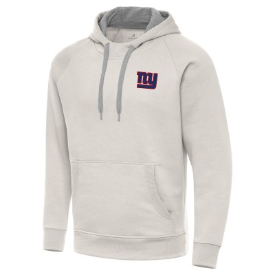 New York Giants Antigua Cream Victory Raglan Pullover Hoodie