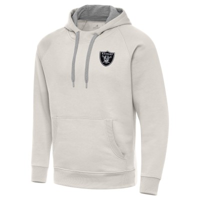 Las Vegas Raiders Antigua Cream Victory Raglan Pullover Hoodie