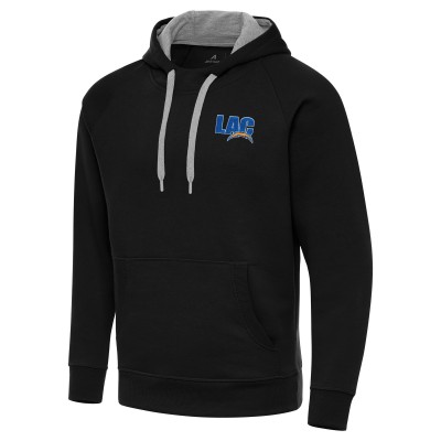 Los Angeles Chargers Antigua Black Victory Pullover Hoodie