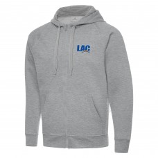 Los Angeles Chargers Antigua Heather Gray Victory Full-Zip Hoodie