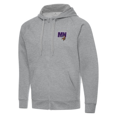 Толстовка на молнии Mens  Minnesota Vikings Antigua Victory - Heather Gray