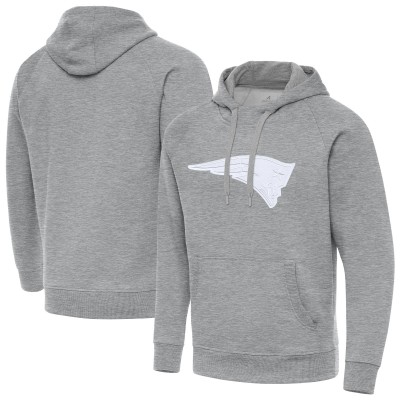 New England Patriots Antigua Heather Gray Victory Pullover Hoodie