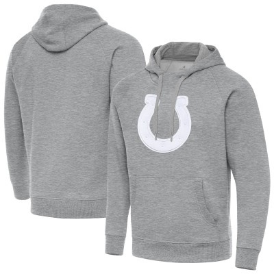 Indianapolis Colts Antigua Heather Gray Victory Pullover Hoodie