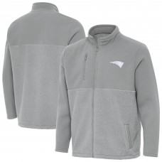 New England Patriots Antigua Gray Daily Fused Full-Zip Jacket