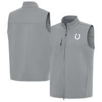 Indianapolis Colts Antigua Gray Demand Full-Zip Vest