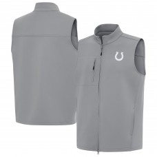 Indianapolis Colts Antigua Gray Demand Full-Zip Vest