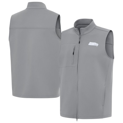 Seattle Seahawks Antigua Gray Demand Full-Zip Vest