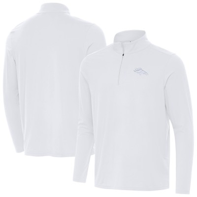 Denver Broncos Antigua White Intent Quarter-Zip Jacket