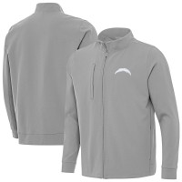 Los Angeles Chargers Antigua Gray Regard Full-Zip Jacket