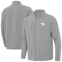New England Patriots Antigua Gray Regard Full-Zip Jacket