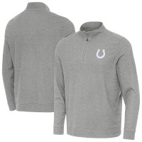 Indianapolis Colts Antigua Heather Gray Subtle Quarter-Zip Jacket