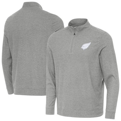 Arizona Cardinals Antigua Heather Gray Subtle Quarter-Zip Jacket