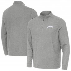 Los Angeles Chargers Antigua Heather Gray Subtle Quarter-Zip Jacket
