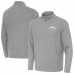 Los Angeles Chargers Antigua Heather Gray Subtle Quarter-Zip Jacket