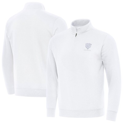 Chicago Bears Antigua White Victory Quarter-Zip Top