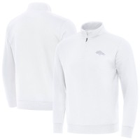 Denver Broncos Antigua White Victory Quarter-Zip Top