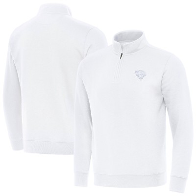 Jacksonville Jaguars Antigua White Victory Quarter-Zip Top