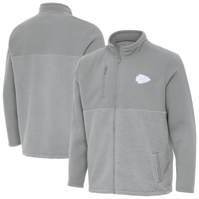 Кофта на молнии Kansas City Chiefs Mens Antigua Daily Fused - Gray