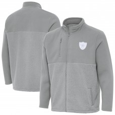 Las Vegas Raiders Antigua Gray Daily Fused Full-Zip Jacket