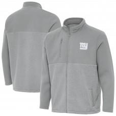 New York Giants Antigua Gray Daily Fused Full-Zip Jacket