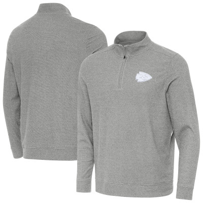 Kansas City Chiefs Antigua Subtle Quarter-Zip Top - Heather Gray