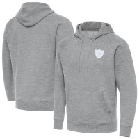 Las Vegas Raiders Antigua Heather Gray Victory Pullover Hoodie