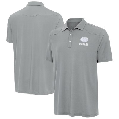 Green Bay Packers Antigua Gray Western Polo