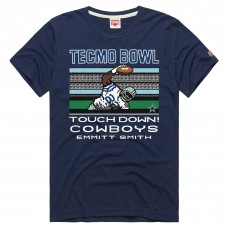 Футболка Dallas Cowboys Emmitt Smith Homage Navy Tecmo Bowl Retired Player Graphic Tri-Blend