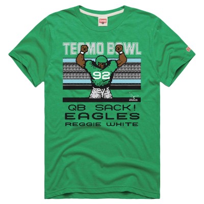 Футболка Reggie White Philadelphia Eagles Homage Tecmo Bowl Retired Player Graphic Tri-Blend - Kelly Green