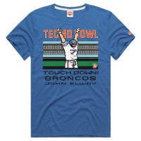 Футболка Denver Broncos John Elway Homage Royal Tecmo Bowl Retired Player Graphic Tri-Blend