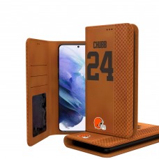 Cleveland Browns Nick Chubb Keyscaper Brown Galaxy Folio Case