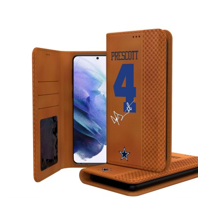 Dallas Cowboys Dak Prescott Keyscaper Brown Galaxy Folio Case